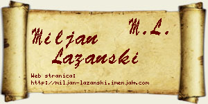 Miljan Lazanski vizit kartica